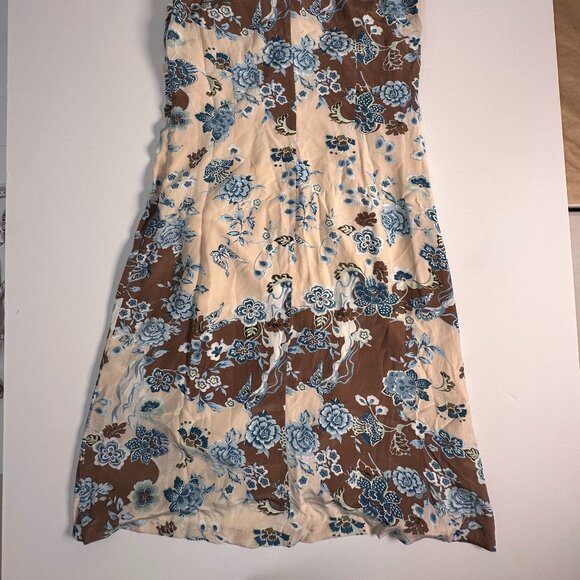 KENZIE Y2K SILK DRESS Blue Flowers Butterflies Forest Fairy Coquette Elegance 8 - Picture 5 of 7